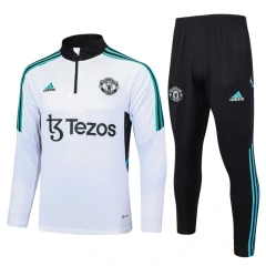 Manchester United 23/24 Half-Zip Training Top and Pants Set White B718