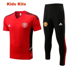 Kids Manchester United 22/23 Training Shirt and Pants Set E671