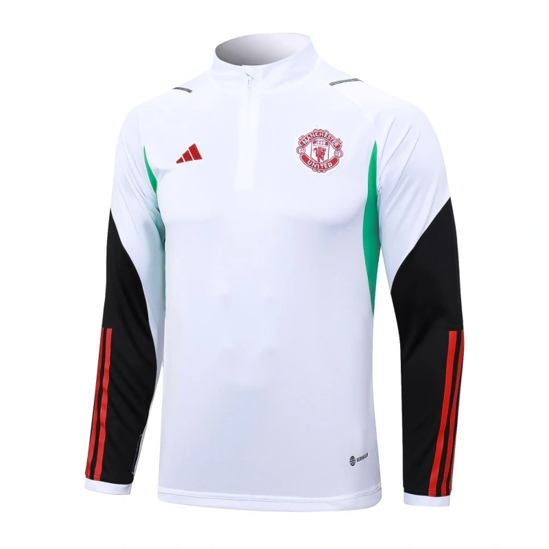 Manchester United 23/24 Half-Zip Training Top and Pants Set White B677