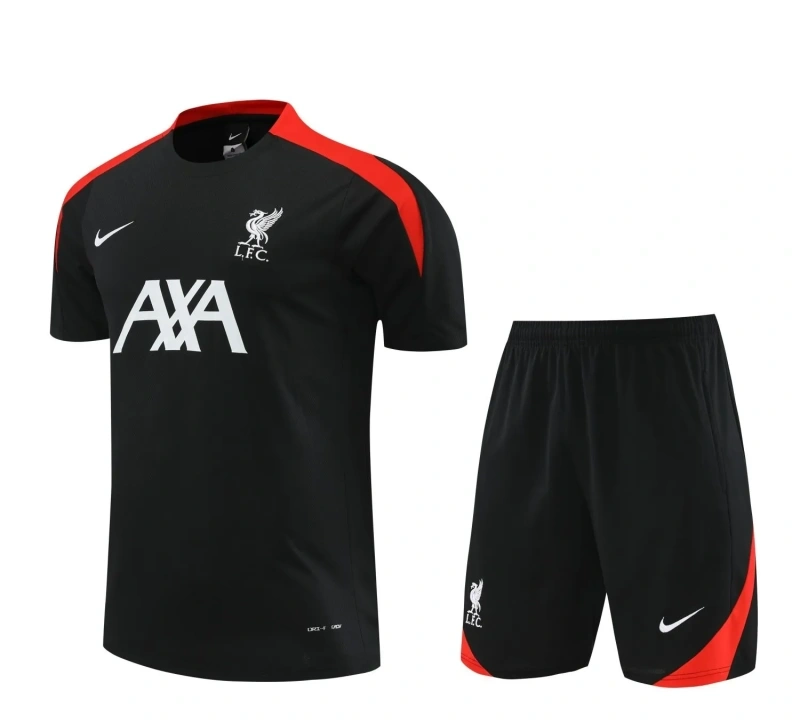 Liverpool 24/25 Training Shirt and Shorts Set Black