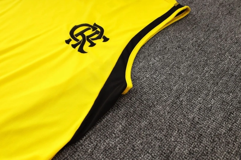 Flamengo 24/25 Sleeveless Jersey and Shorts Set Yellow D989
