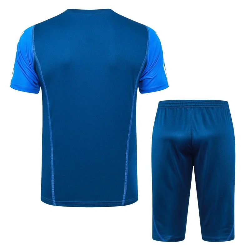 Manchester United 23/24 Training Shirt and 3/4 Pants Set Blue D943