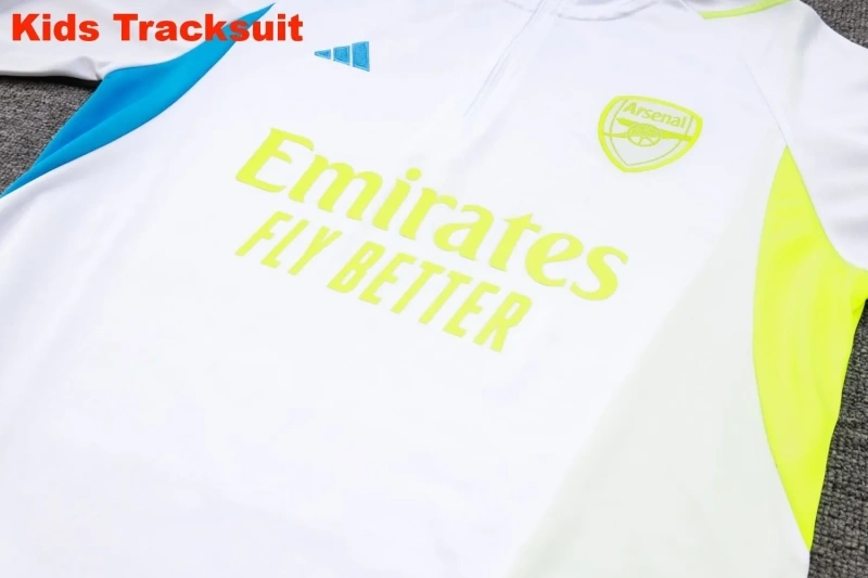 Kids Arsenal 23/24 Half-Zip Training Sweatshirt and Pants Set White E756