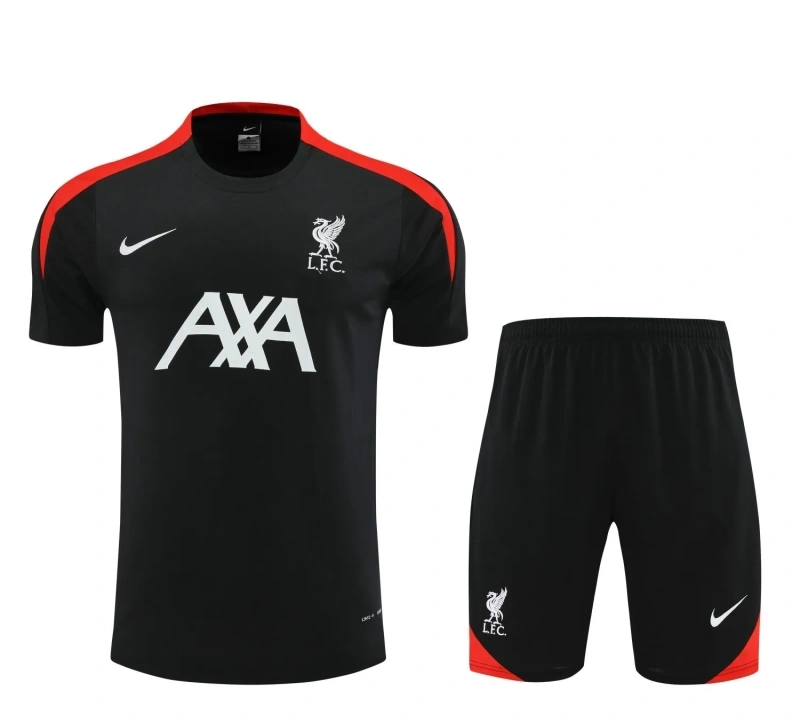 Liverpool 24/25 Training Shirt and Shorts Set Black