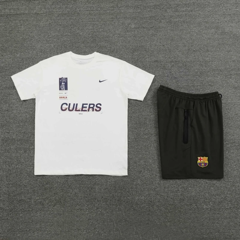 Barcelona 24/25 Team Shirt and Shorts Set White