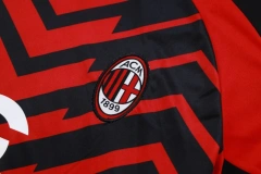 AC Milan 23/24 Training Shirt and Pants Set Black&Red C1056