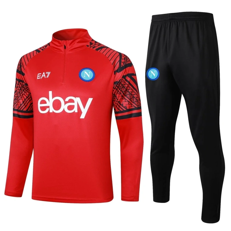 SSC Napoli 23/24 Half-Zip Training Top and Pants Set Red B765