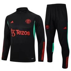 Manchester United 23/24 Half-Zip Training Top and Pants Set Black B676
