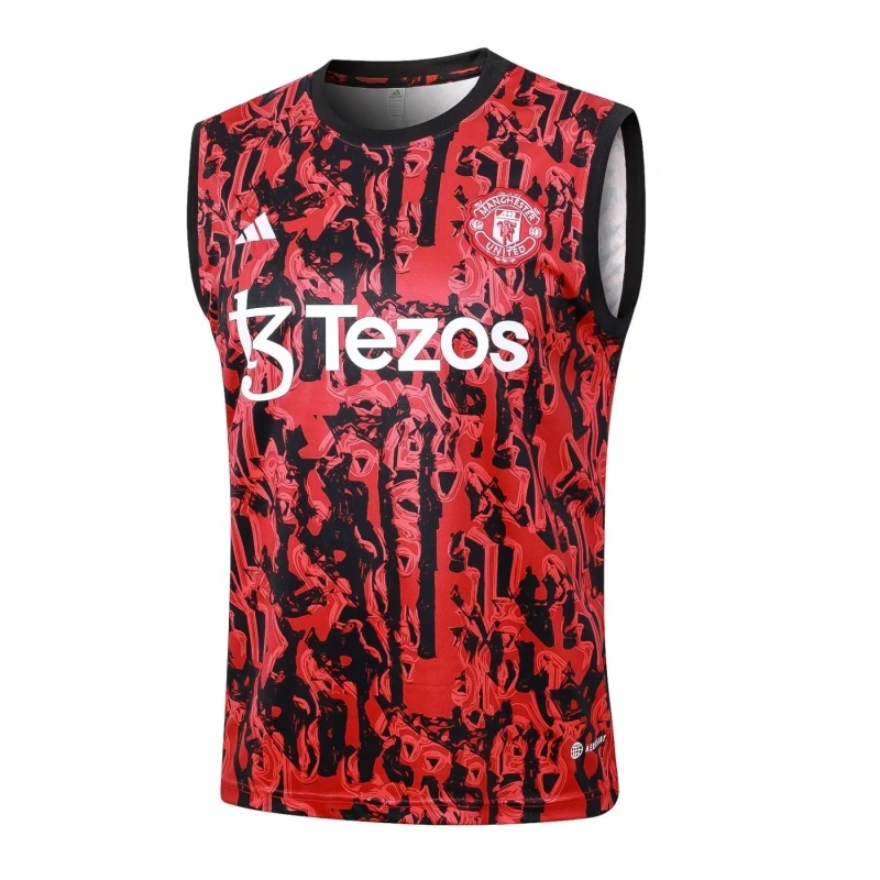 Manchester United 23/24 Sleeveless Jersey and Shorts Set Red D986 - PM