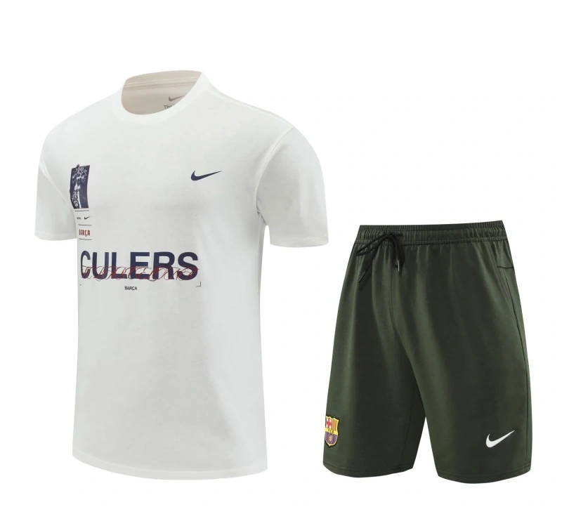 Barcelona 24/25 Team Shirt and Shorts Set White