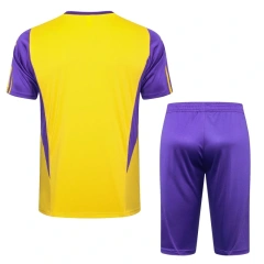 Real Madrid 23/24 Training Shirt and 3/4 Pants Set Yellow D988