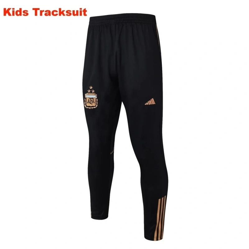 Kids Argentina 23/24 Half-Zip Training Top and Pants Set Black E741