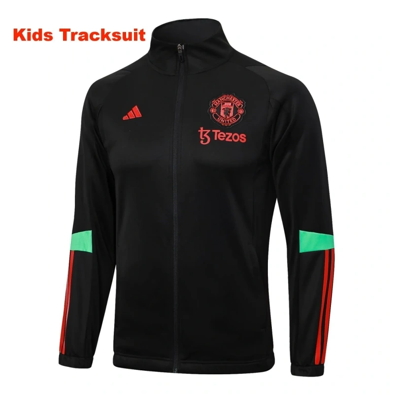Kids Manchester United 23/24 Training Jacket and Pants Set Black E717