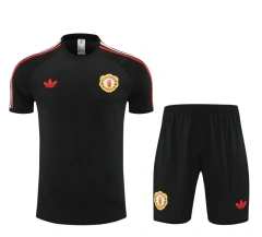 Manchester United 24/25 Training Shirt and Shorts Set Black