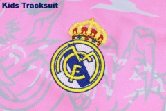 Kids Real Madrid 23/24 Half-Zip Training Sweatshirt and Pants Set Pink E769 - PM