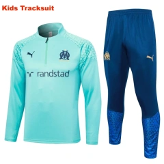 Kids Olympique Marseille 23/24 Half-Zip Training Sweatshirt and Pants Set E696