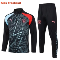 Kids Manchester City 23/24 Half-Zip Training Sweatshirt and Pants Set Black E735 - PM