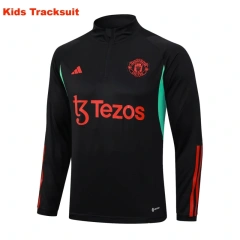 Kids Manchester United 23/24 Half-Zip Training Sweatshirt and Pants Set Black E712