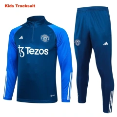 Kids Manchester United 23/24 Half-Zip Training Sweatshirt and Pants Set White E715