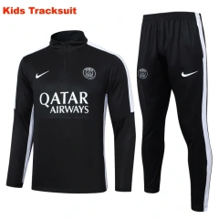 Kids PSG 23/24 Half-Zip Training Sweatshirt and Pants Set Black E778