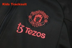 Kids Manchester United 23/24 Training Jacket and Pants Set Black E717