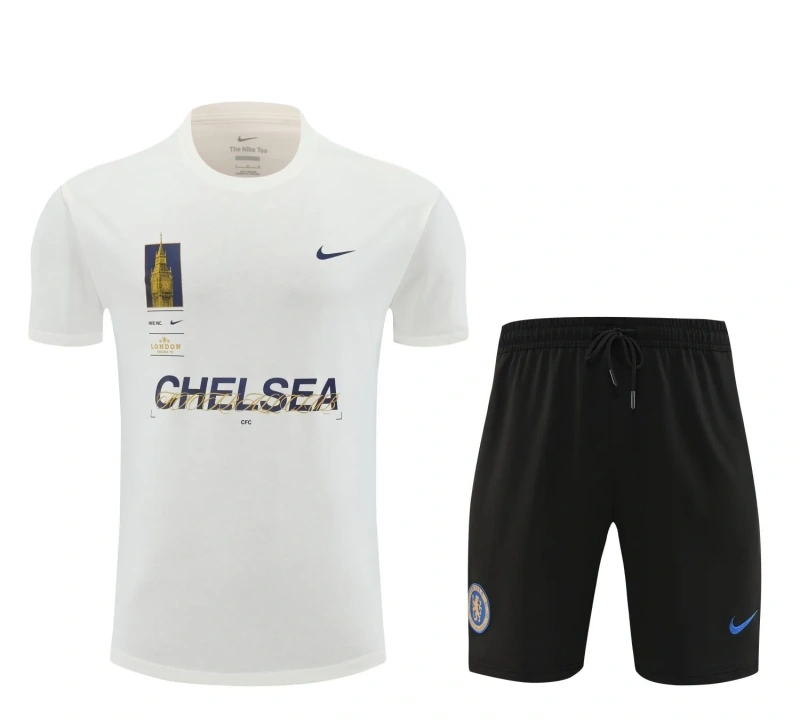 Chelsea 24/25 Team Shirt and Shorts Set White