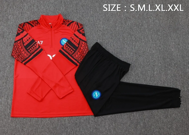 SSC Napoli 23/24 Half-Zip Training Top and Pants Set Red B765