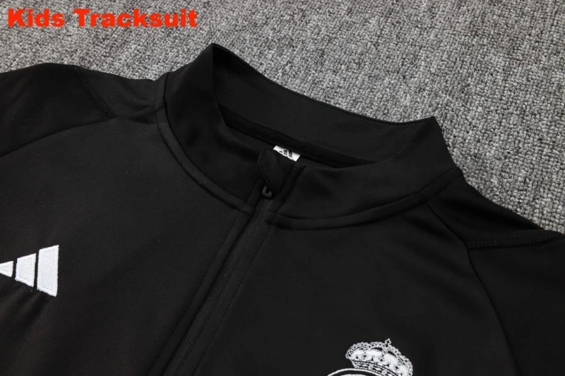 Kids Real Madrid 23/24 Half-Zip Training Sweatshirt and Pants Set Black E739