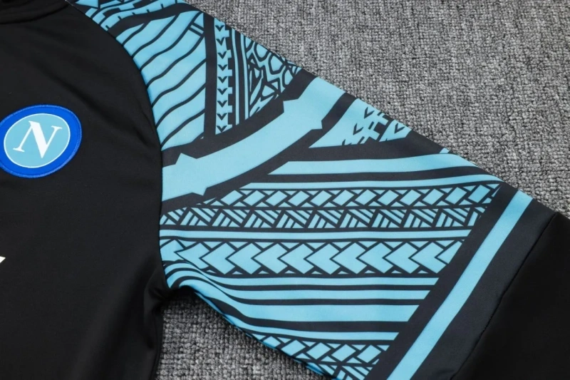 SSC Napoli 23/24 Half-Zip Training Top and Pants Set Black B757