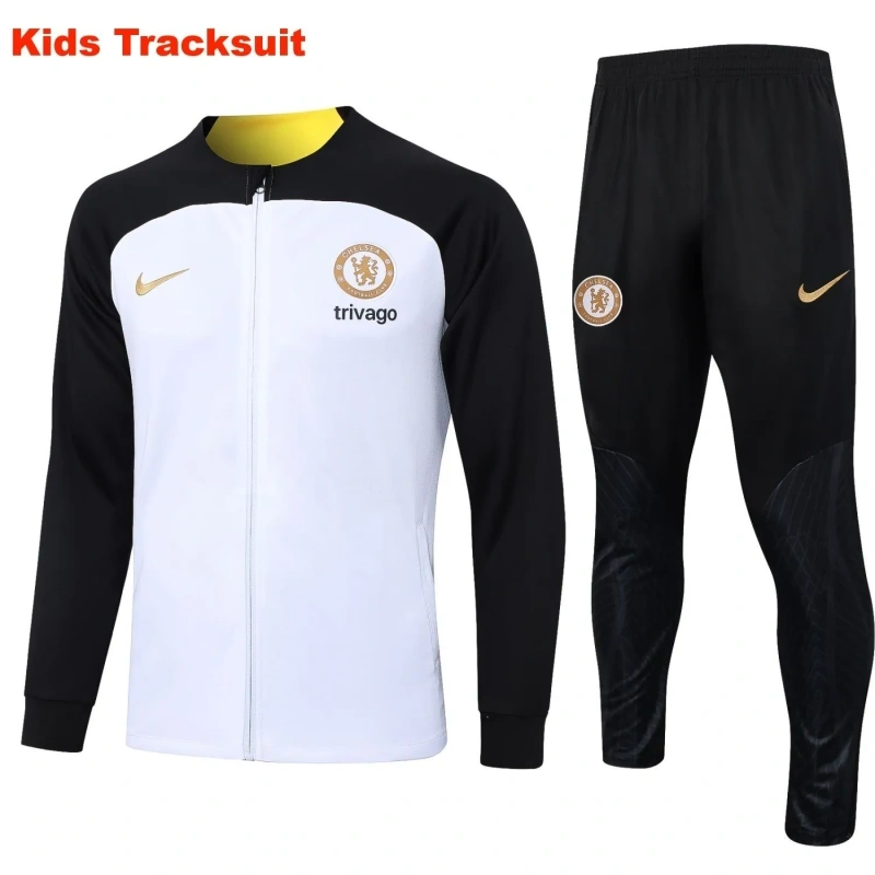 Kids Chelsea 23/24 Training Jacket and Pants Set White E740