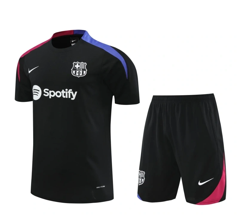 Barcelona 24/25 Training Shirt and Shorts Set Black