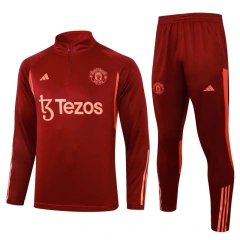 Manchester United 23/24 Half-Zip Training Top and Pants Set White B754