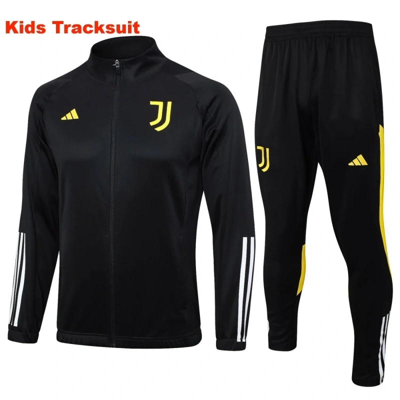 Kids Juventus 23/24 Training Jacket and Pants Set Black E729