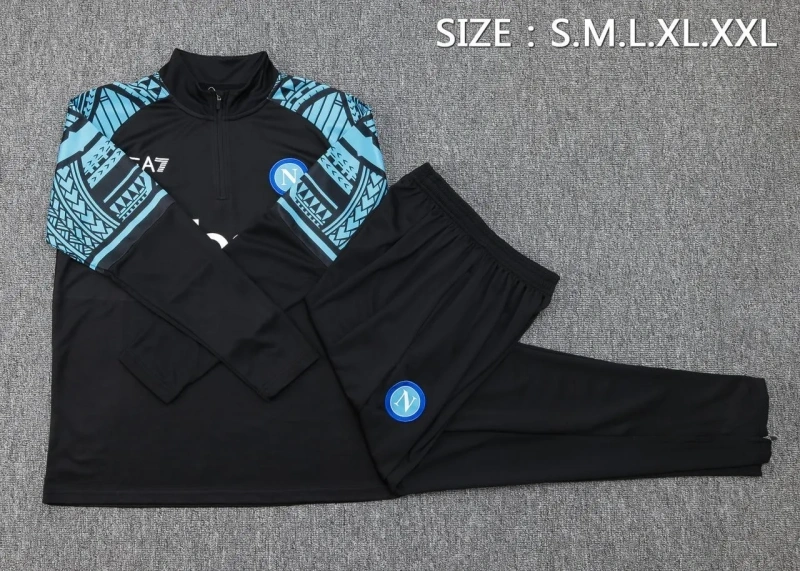 SSC Napoli 23/24 Half-Zip Training Top and Pants Set Black B757