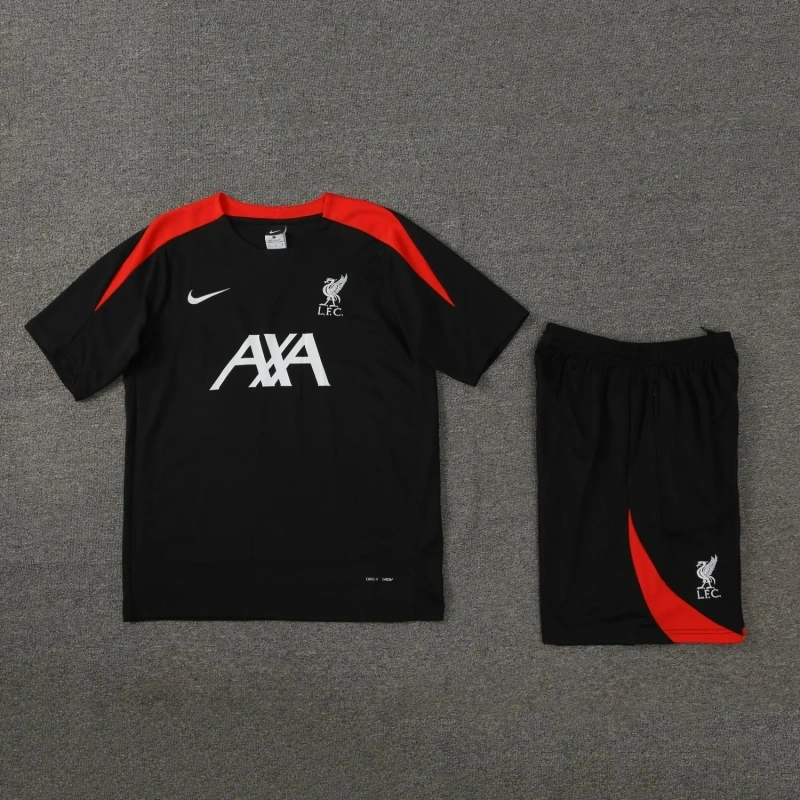 Liverpool 24/25 Training Shirt and Shorts Set Black