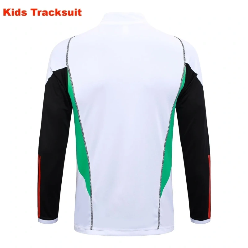 Kids Manchester United 23/24 Half-Zip Training Sweatshirt and Pants Set White E713