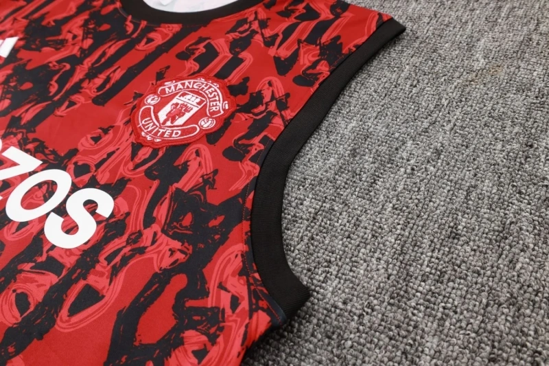 Manchester United 23/24 Sleeveless Jersey and Shorts Set Red D986 - PM
