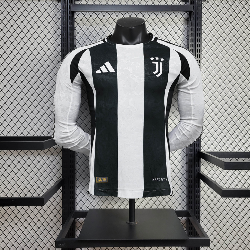 Juventus Home player long sleeve 24/25 Football Team Shirt Jersey