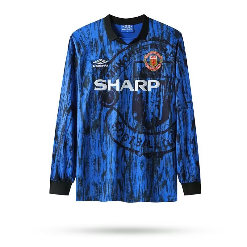 Manchester United Away 1992/93 Retro Long Sleeve Football Team Shirt Jersey