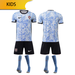 Portugal away KIDS 24/25 shirt+shorts+sock kit Football team shirt Jersey