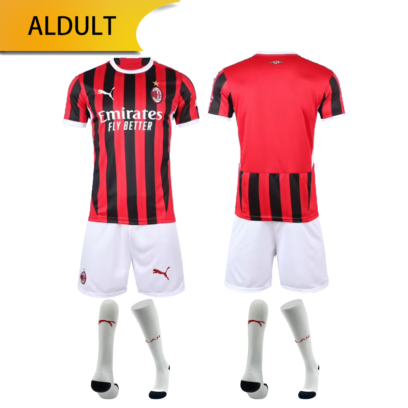 AC Milan home 24/25 shirt+shorts+sock kit football team shirt Jersey