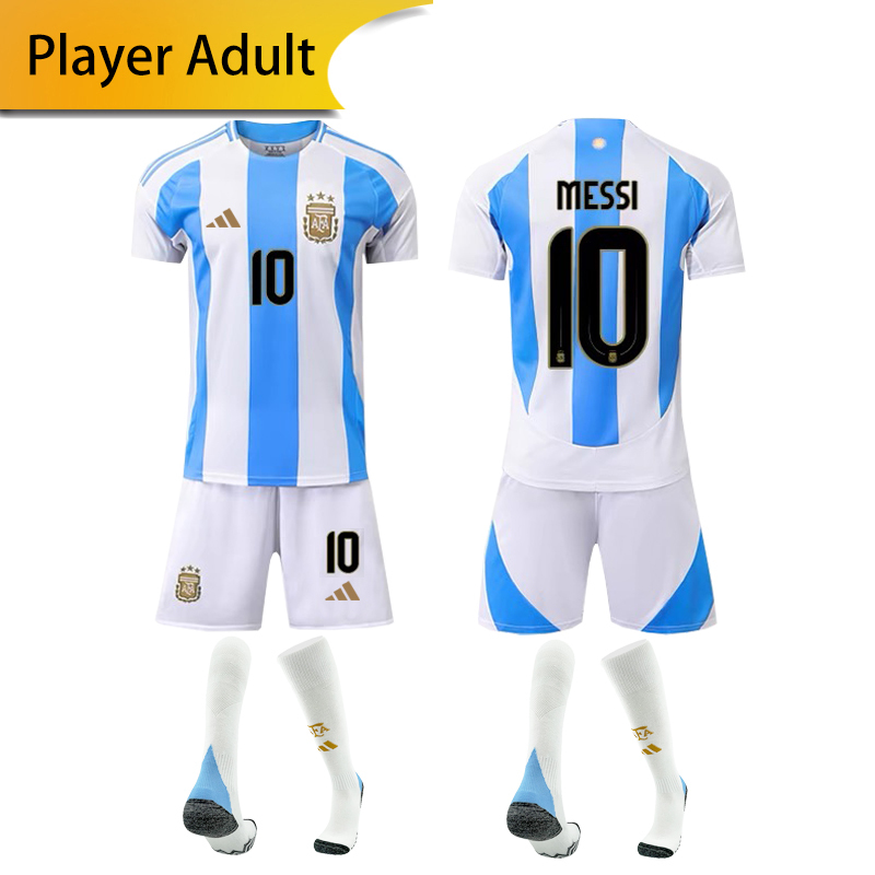 Argentina home player 24/25 shirt+shorts+sock kit Football team shirt Jersey