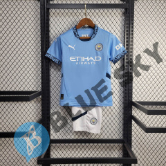 Manchester City Home KIDS 24/25 shirt+shorts+sock kit Football team shirt Jersey