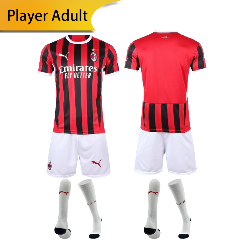AC Milan home Player 24/25 shirt+shorts+sock kit football team shirt Jersey