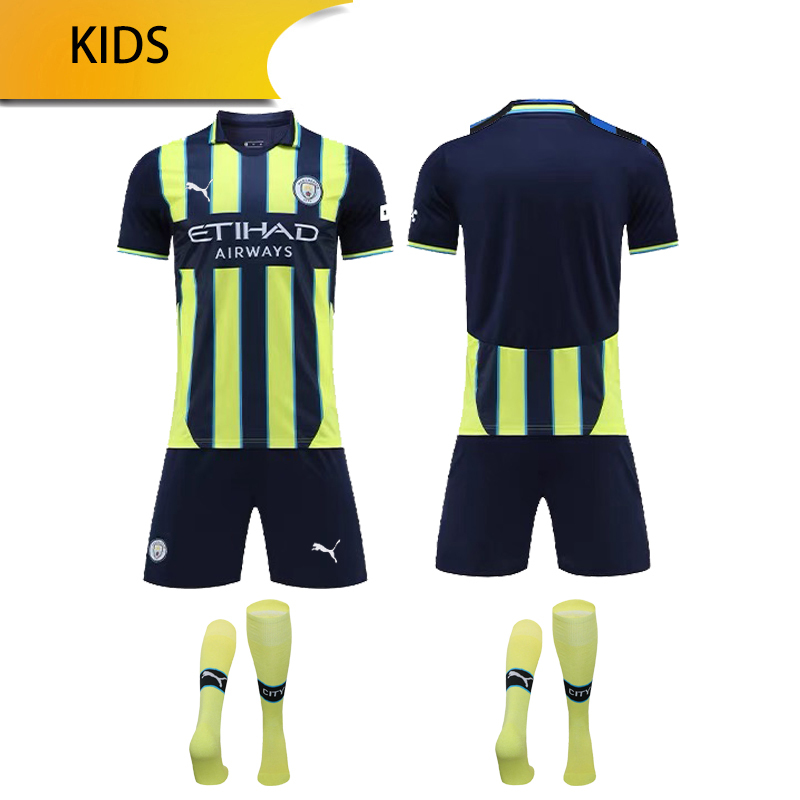 Manchester City away KIDS 24/25 shirt+shorts+sock kit Football team shirt Jersey