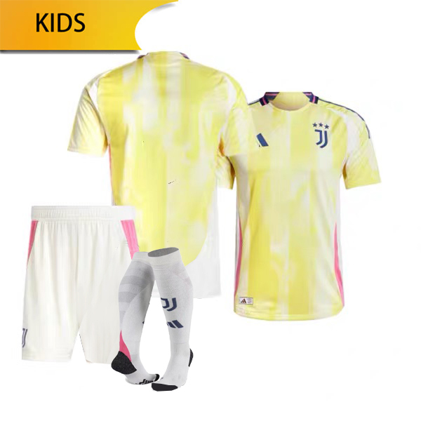 Juventus away KIDS 24/25 shirt+shorts+sock kit Football team shirt Jersey