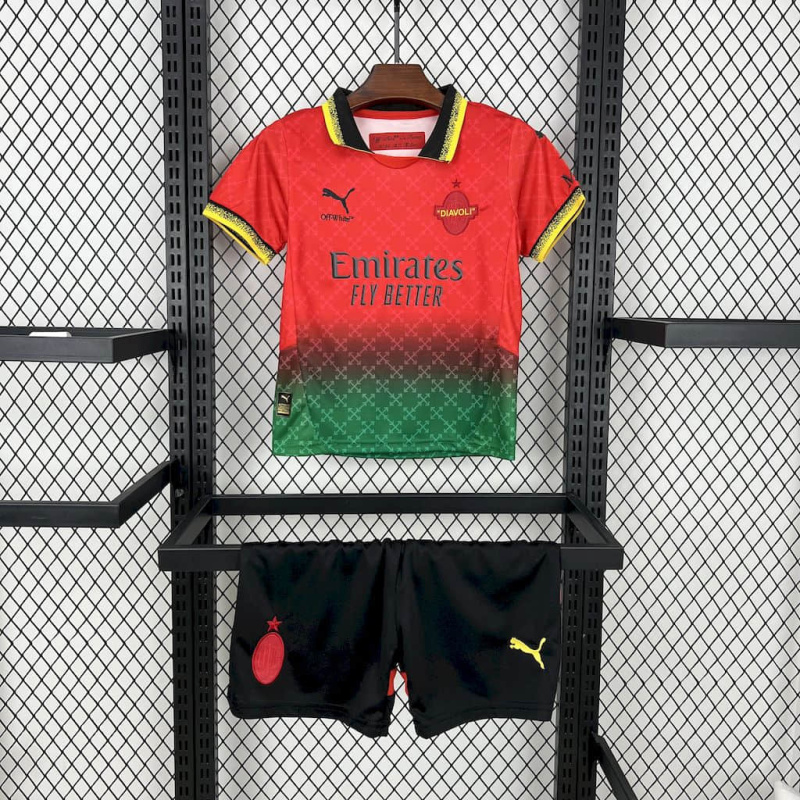 KIDS AC Milan Commemorative Edition 25/26 shirt+shorts kit football team shirt Jersey