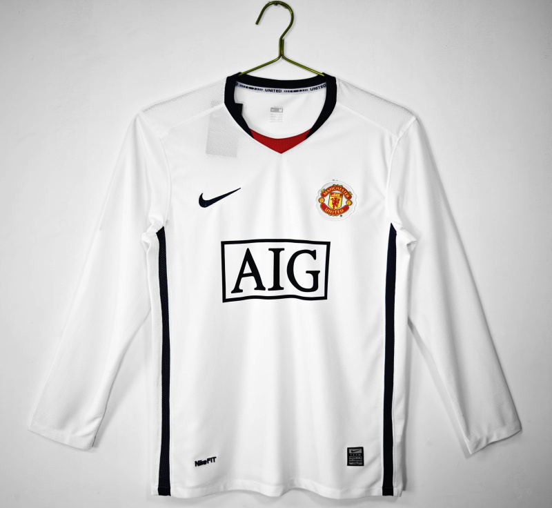 Manchester United Away Long sleeve 2008/09 Retro Football Jersey Sports Shirt
