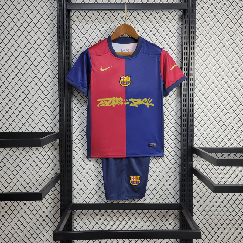 KIDS Barcelona Home 24/26 new season Football Jersey Sports shirt