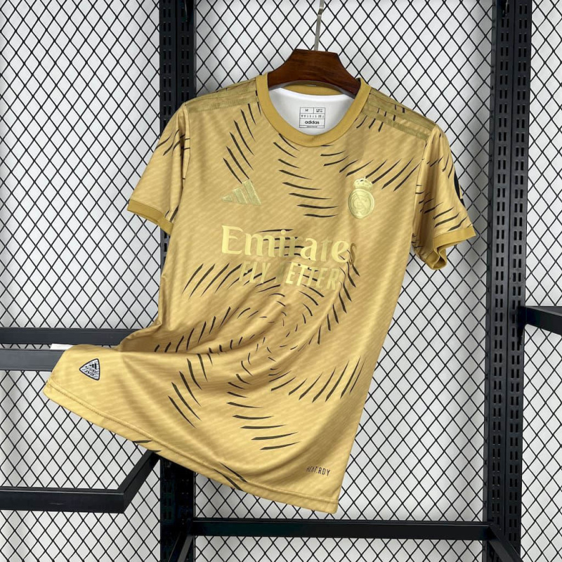 Real Madrid Training Gold 25/26 new season Football Jersey Sports shirt